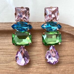 ZARA LAURINO CRYSTAL COLOR DROP EARRINGS